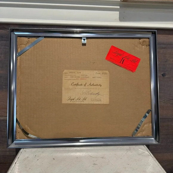 Cathe Physico signed Lithograph Bath Time 1980s Framed Matted - Picture 6 of 8